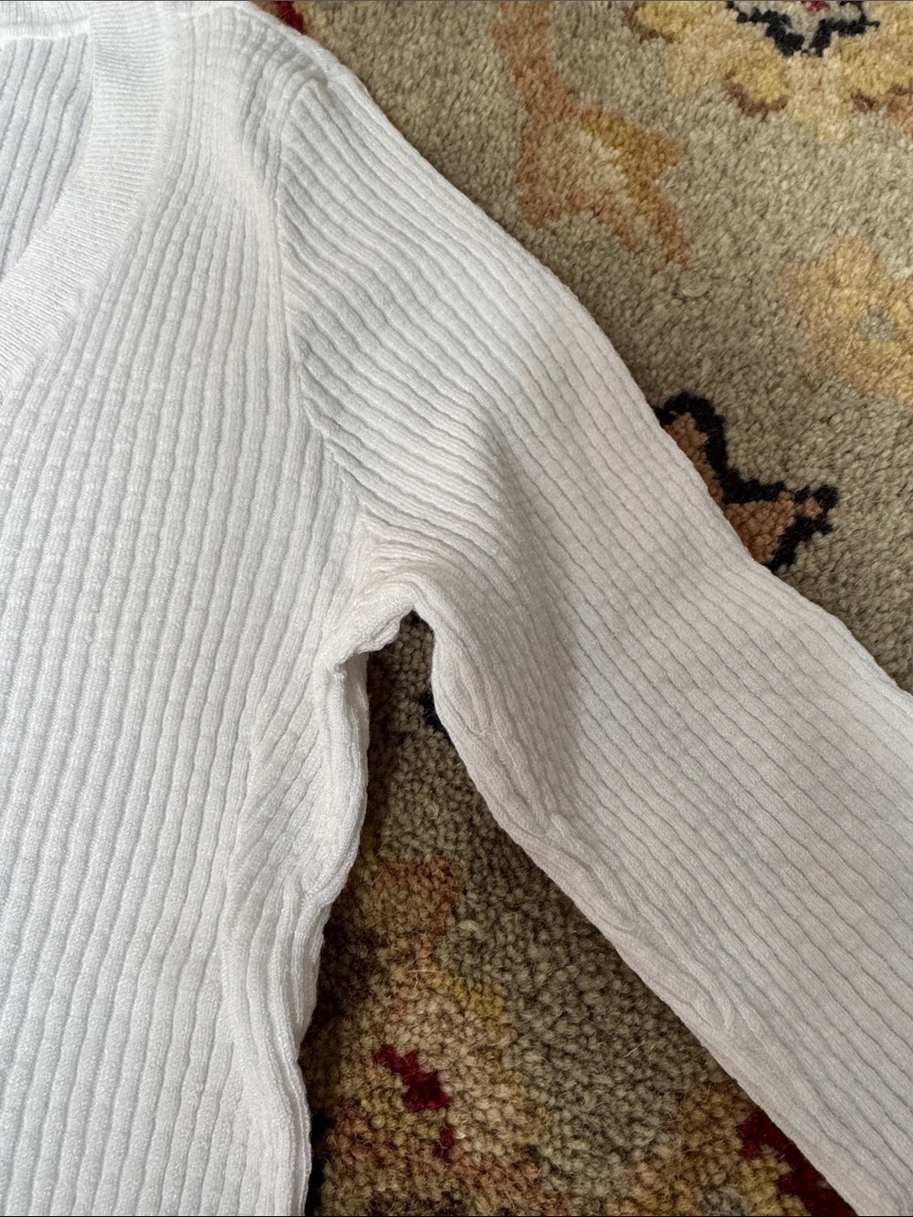 Alfani White Ribbed Scoop-Neck Stretch Knit Top - Picture 7 of 7